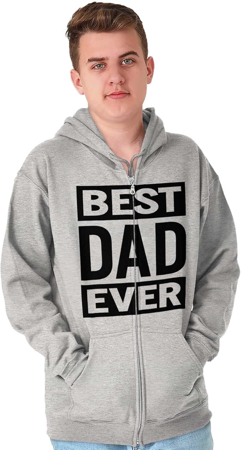 imageBrisco Brands Cool Best Dad Ever Fathers Day Zip Hoodie Sweatshirt MenSport Grey
