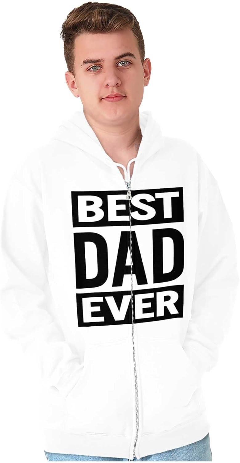 imageBrisco Brands Cool Best Dad Ever Fathers Day Zip Hoodie Sweatshirt MenWhite