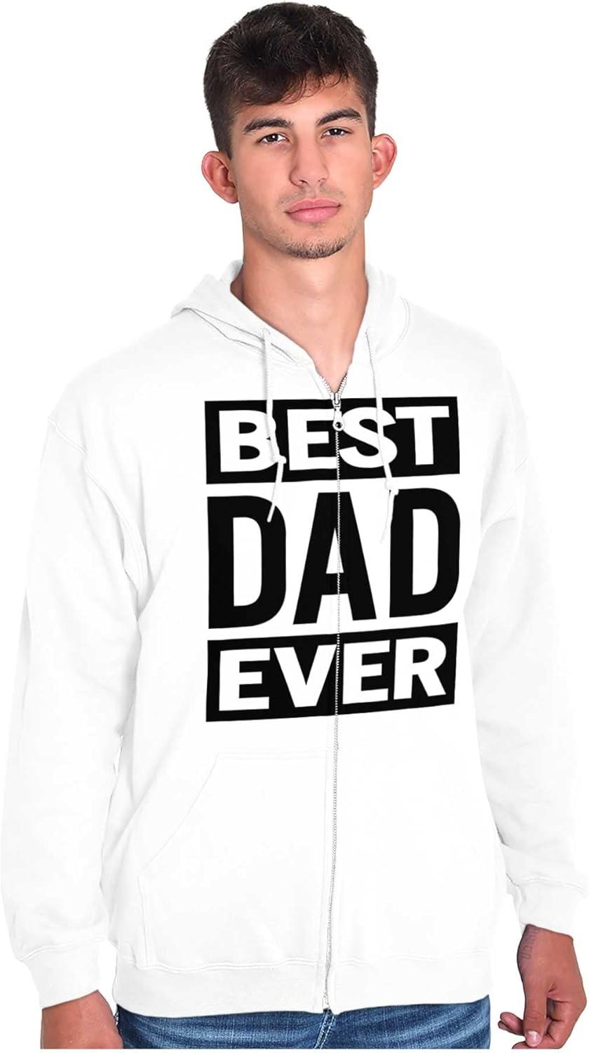 imageBrisco Brands Cool Best Dad Ever Fathers Day Zip Hoodie Sweatshirt MenWhite