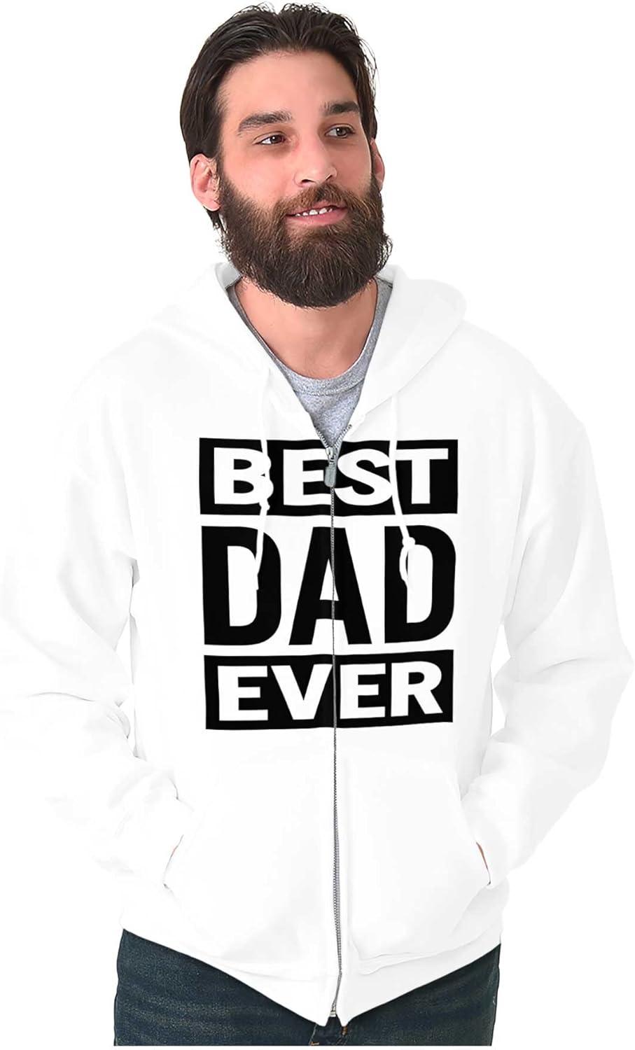 imageBrisco Brands Cool Best Dad Ever Fathers Day Zip Hoodie Sweatshirt MenWhite