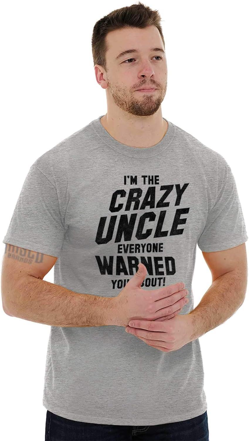 imageBrisco Brands Crazy Uncle Everyone Warned About Mens Graphic T Shirt TeesSport Grey