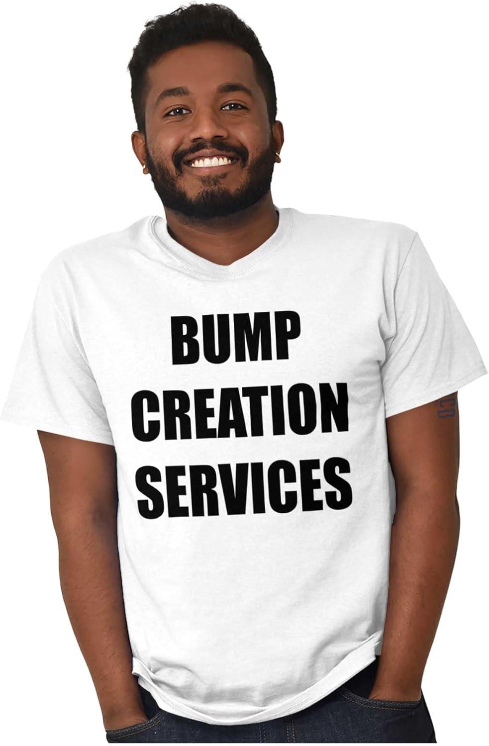 imageBrisco Brands Dad Bump Creation Baby Announcement Mens Graphic T Shirt TeesWhite