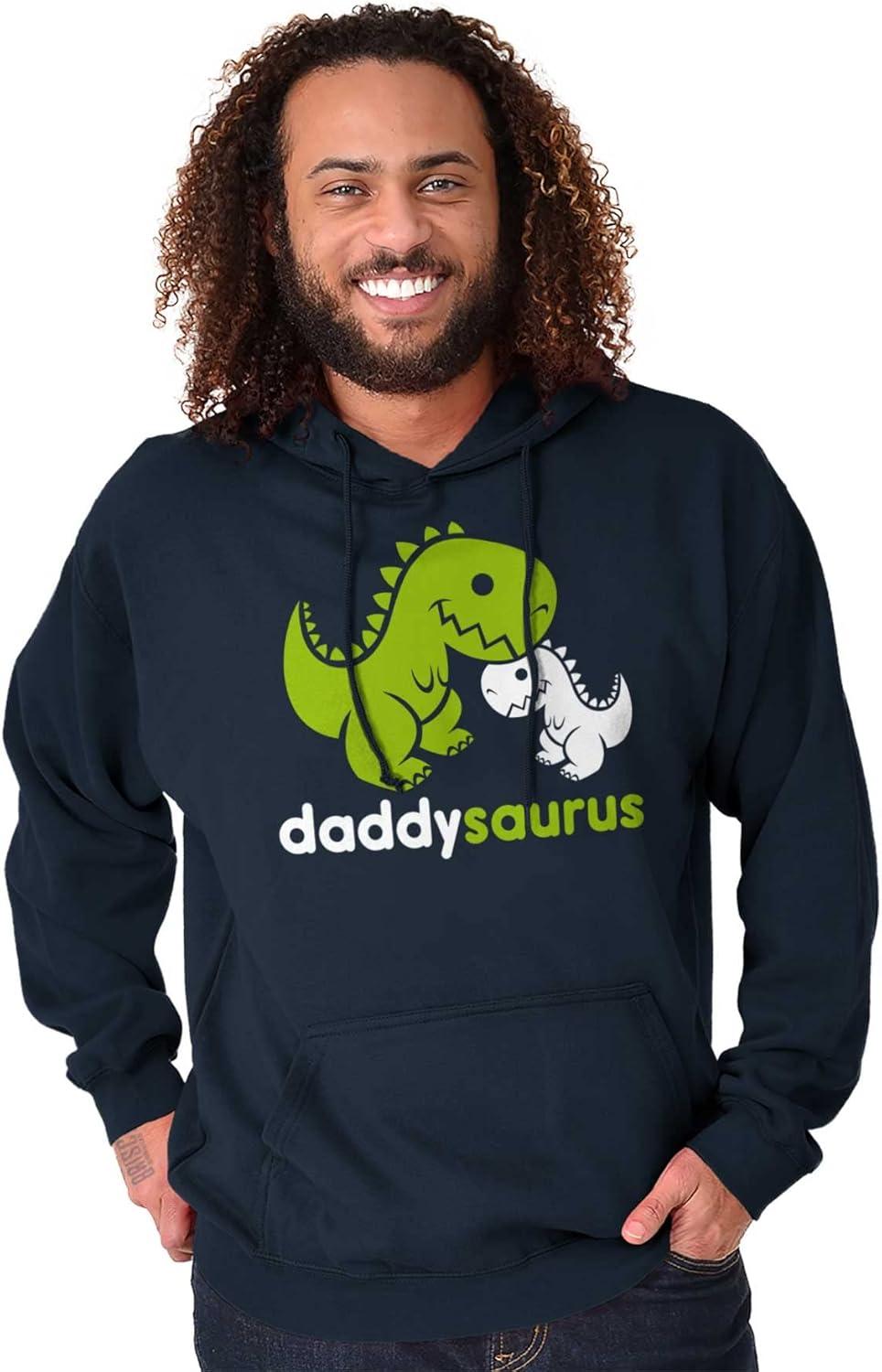 imageBrisco Brands Fathers Daddysaurus Trex Dinosaur Dad Hoodie Hooded Sweatshirt MenNavy