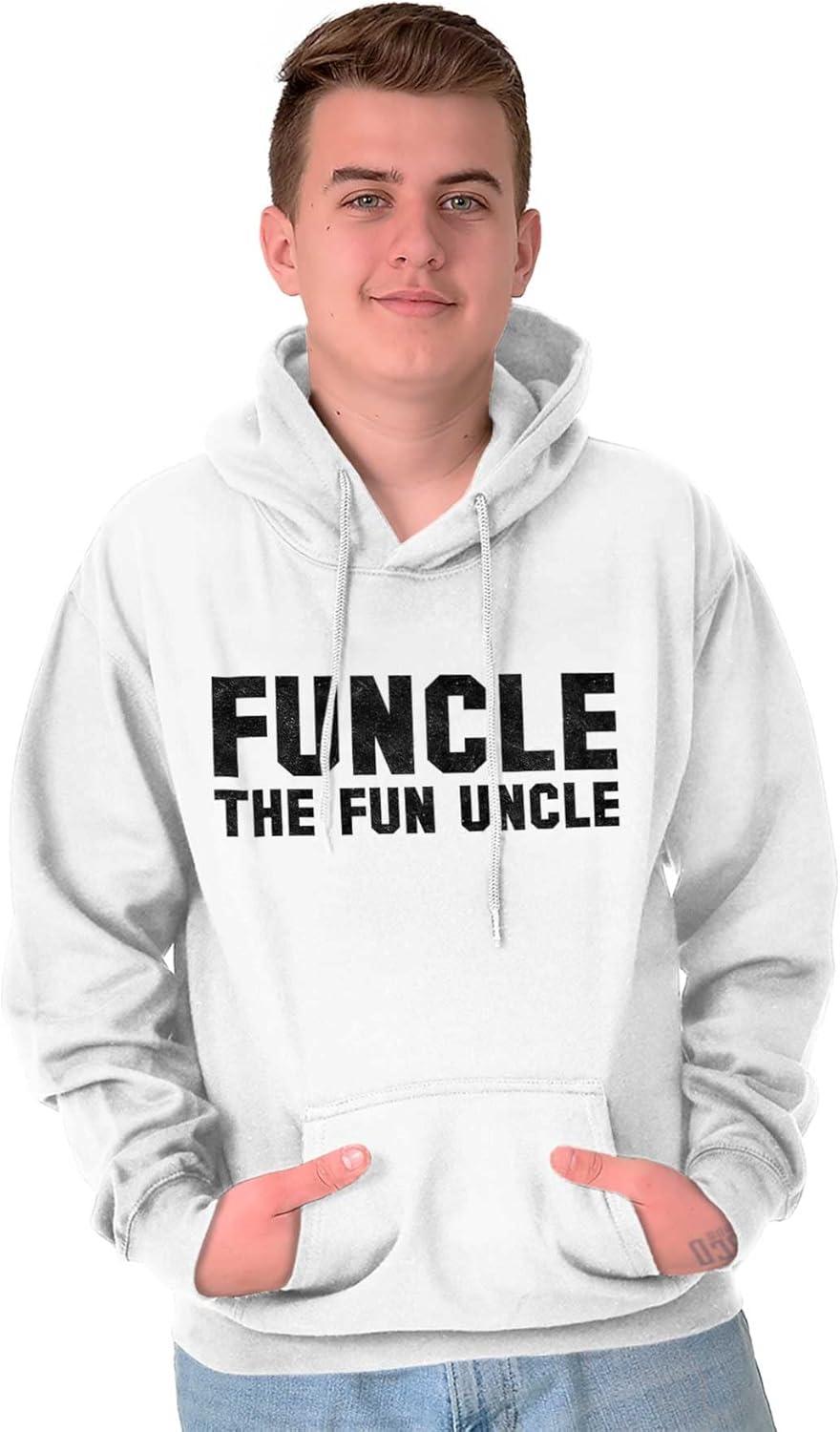 imageBrisco Brands Funcle the Fun Uncle Hoodie Hooded Sweatshirt MenWhite