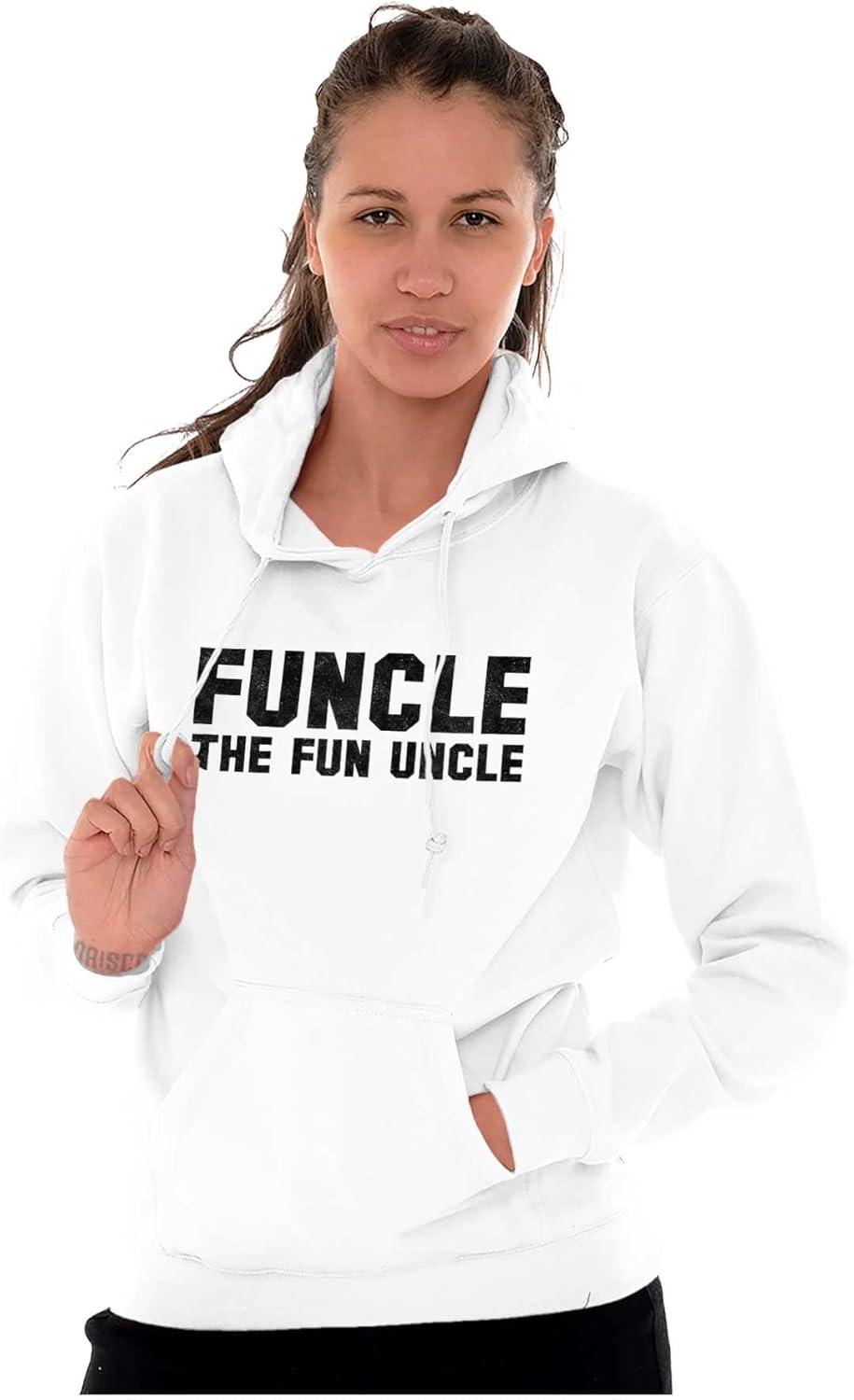 imageBrisco Brands Funcle the Fun Uncle Hoodie Hooded Sweatshirt MenWhite