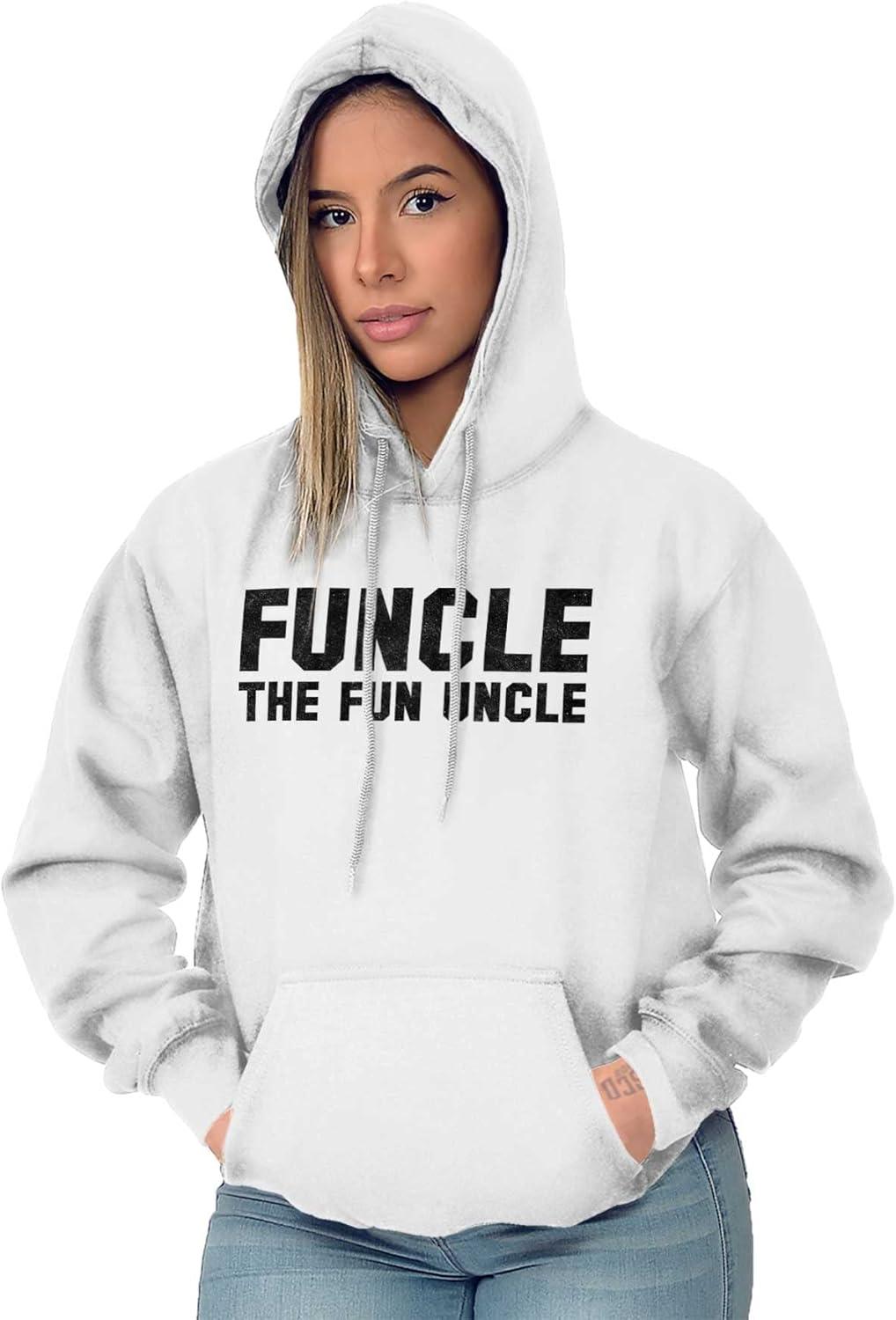 imageBrisco Brands Funcle the Fun Uncle Hoodie Hooded Sweatshirt MenWhite