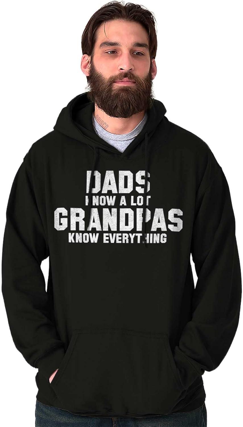 imageBrisco Brands Grandpa Knows Everything Grandfather Hoodie Hooded Sweatshirt MenBlack
