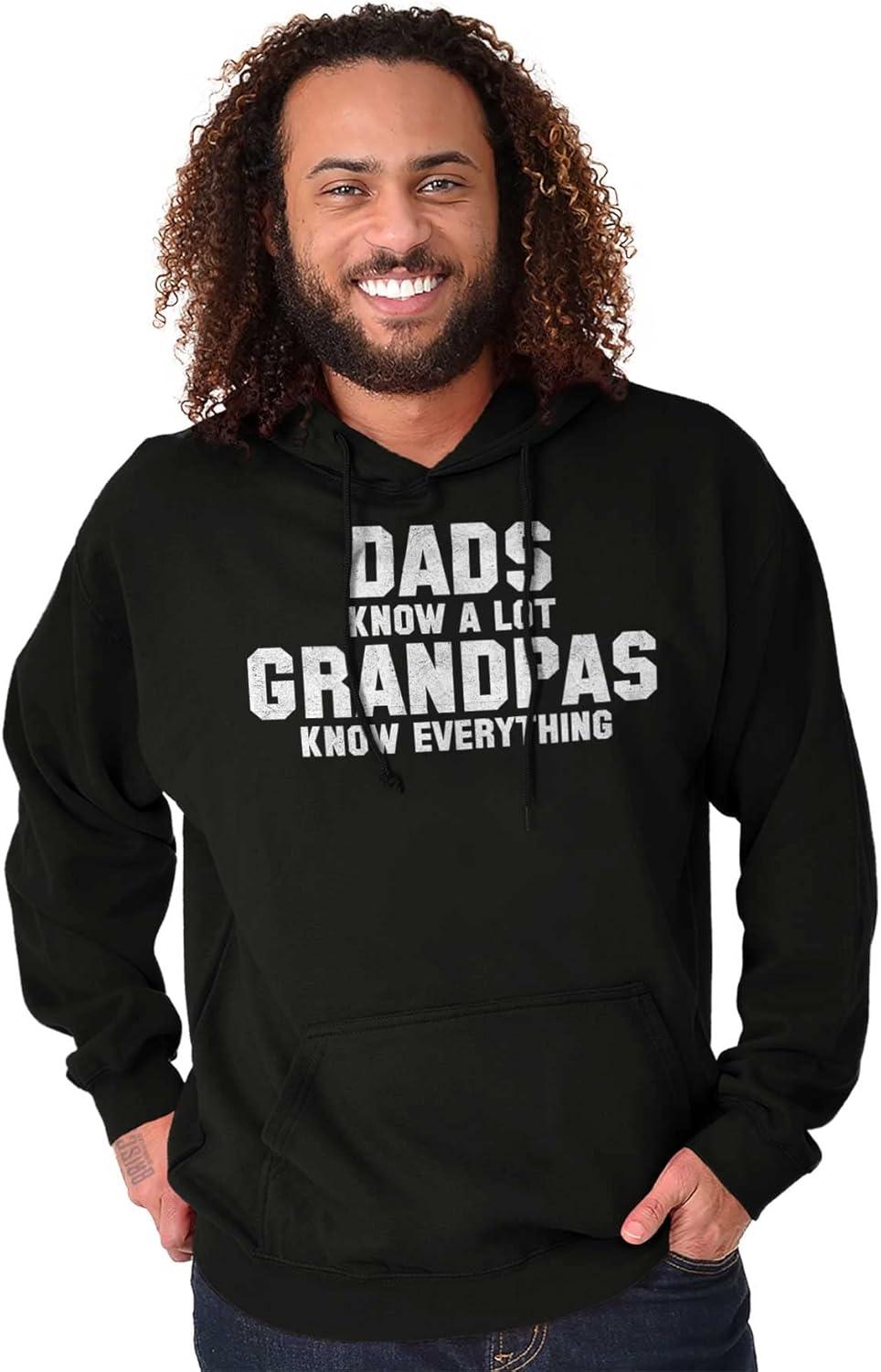 imageBrisco Brands Grandpa Knows Everything Grandfather Hoodie Hooded Sweatshirt MenBlack