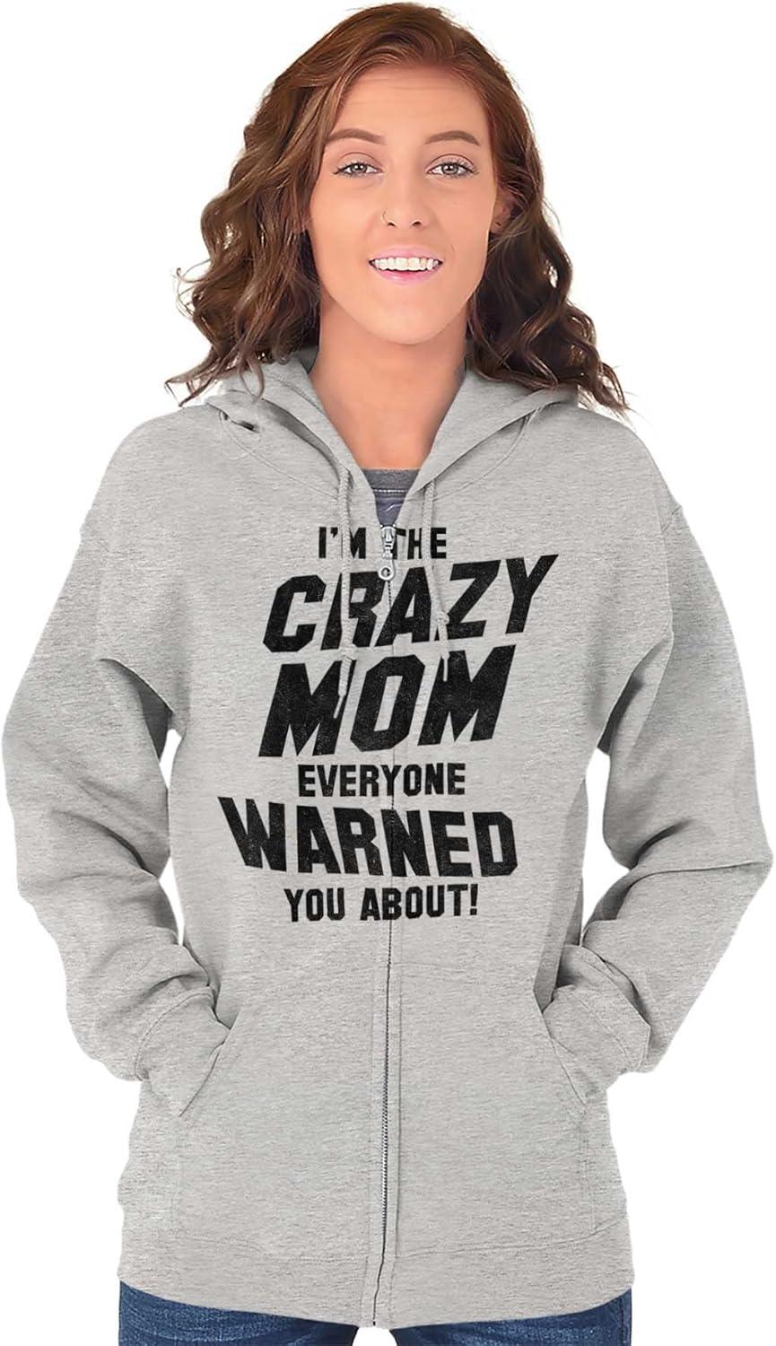 imageBrisco Brands Im the Crazy Mom Hilarious Mothers Zip Hoodie Sweatshirt WomenSport Grey