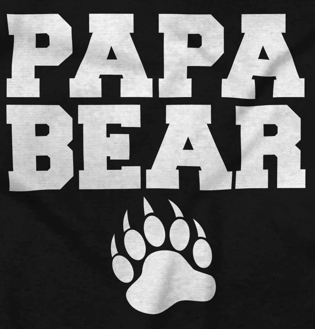imageBrisco Brands Papa Bear Dad Fathers Day Pawprint Hoodie Hooded Sweatshirt MenBlack