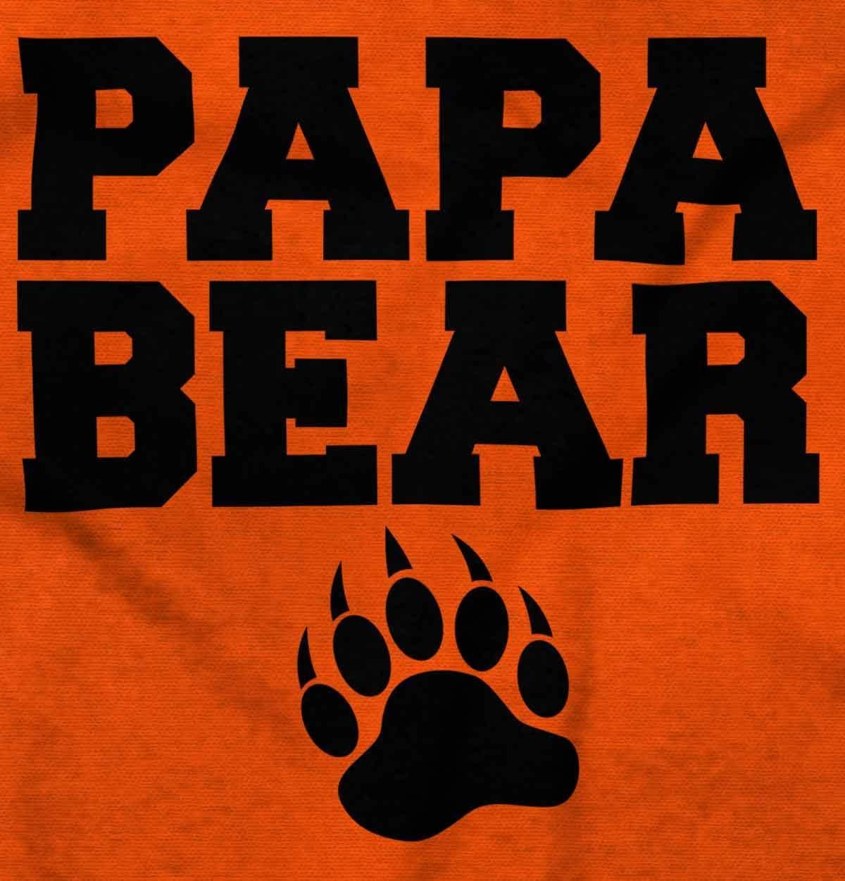 imageBrisco Brands Papa Bear Dad Fathers Day Pawprint Hoodie Hooded Sweatshirt MenOrange