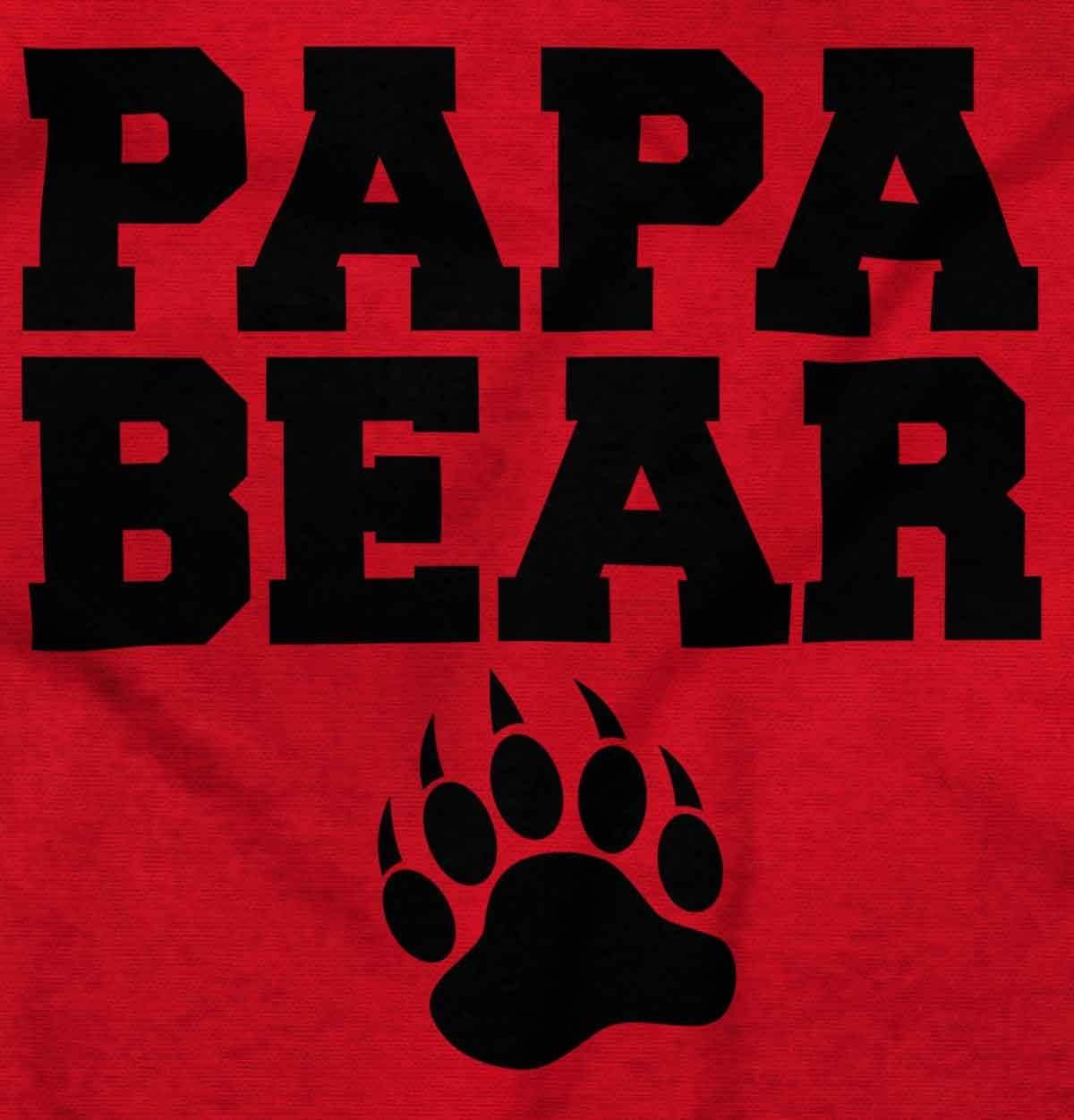 imageBrisco Brands Papa Bear Dad Fathers Day Pawprint Hoodie Hooded Sweatshirt MenRed