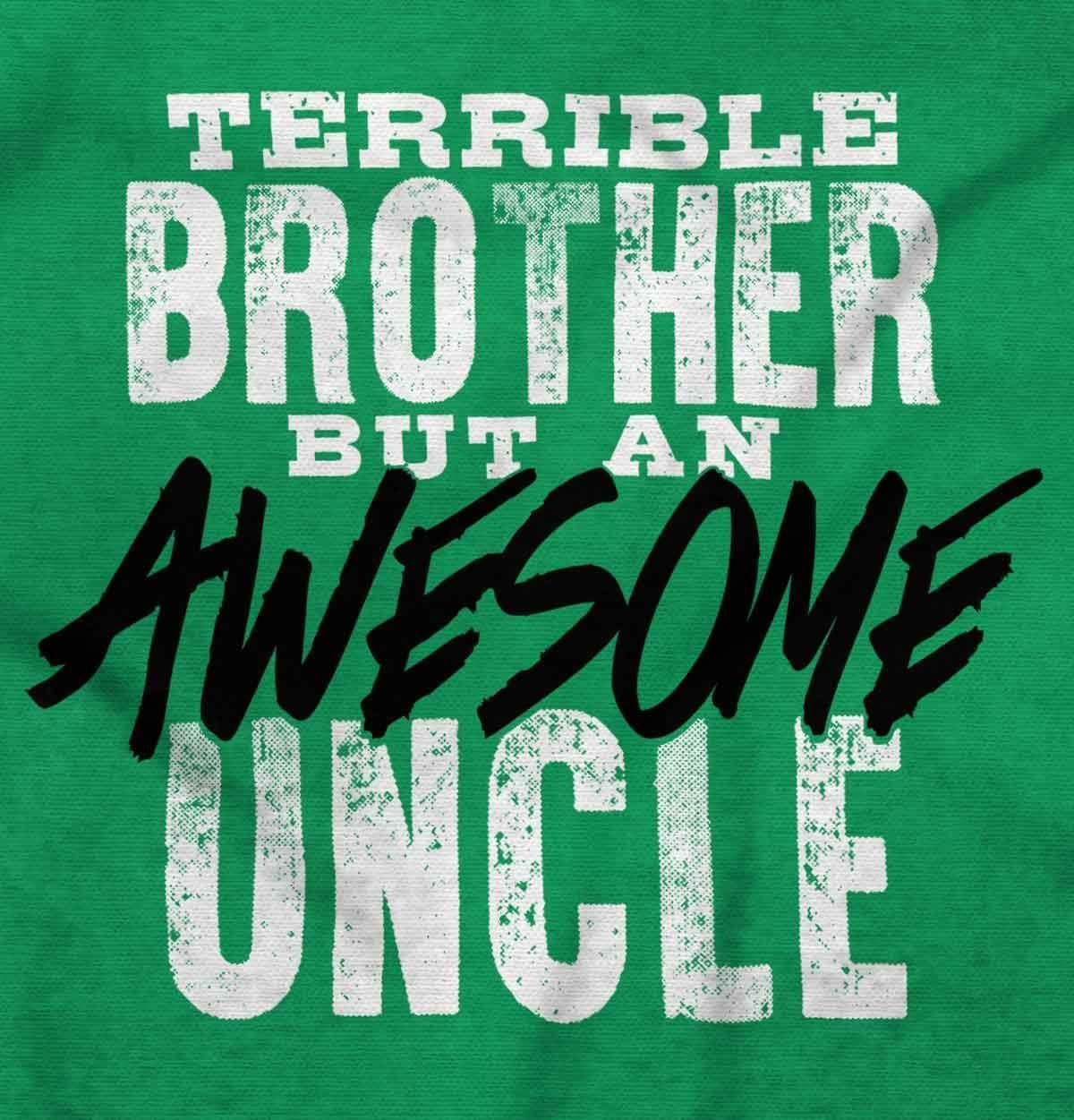 imageBrisco Brands Terrible Brother Awesome Uncle Hoodie Hooded Sweatshirt MenIrish Green