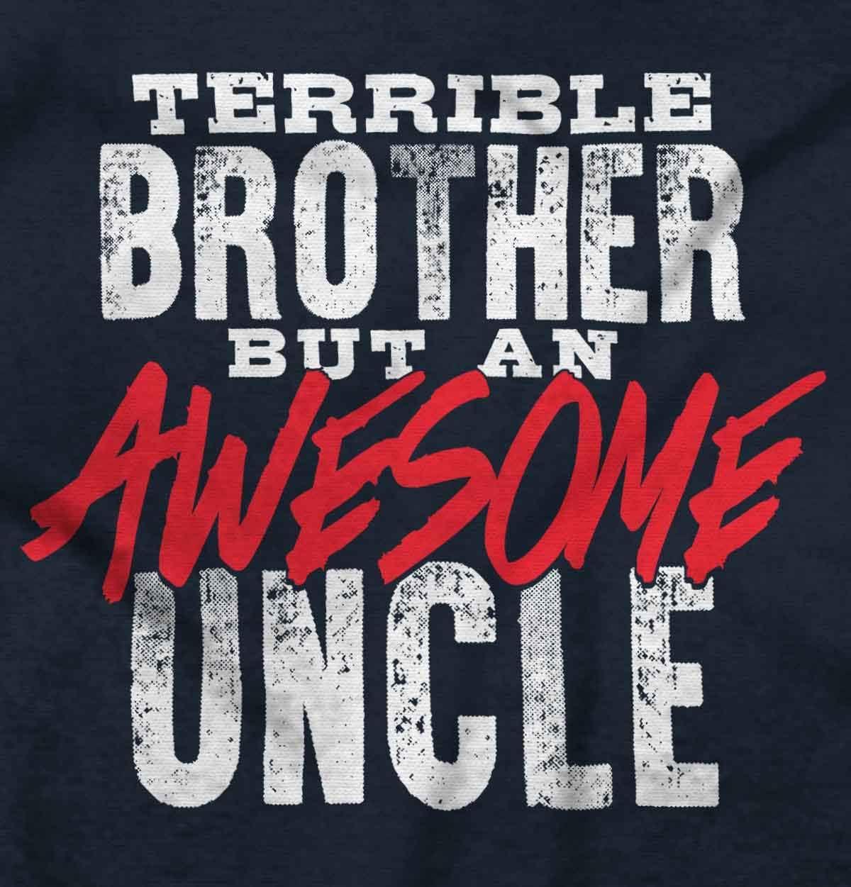 imageBrisco Brands Terrible Brother Awesome Uncle Hoodie Hooded Sweatshirt MenNavy