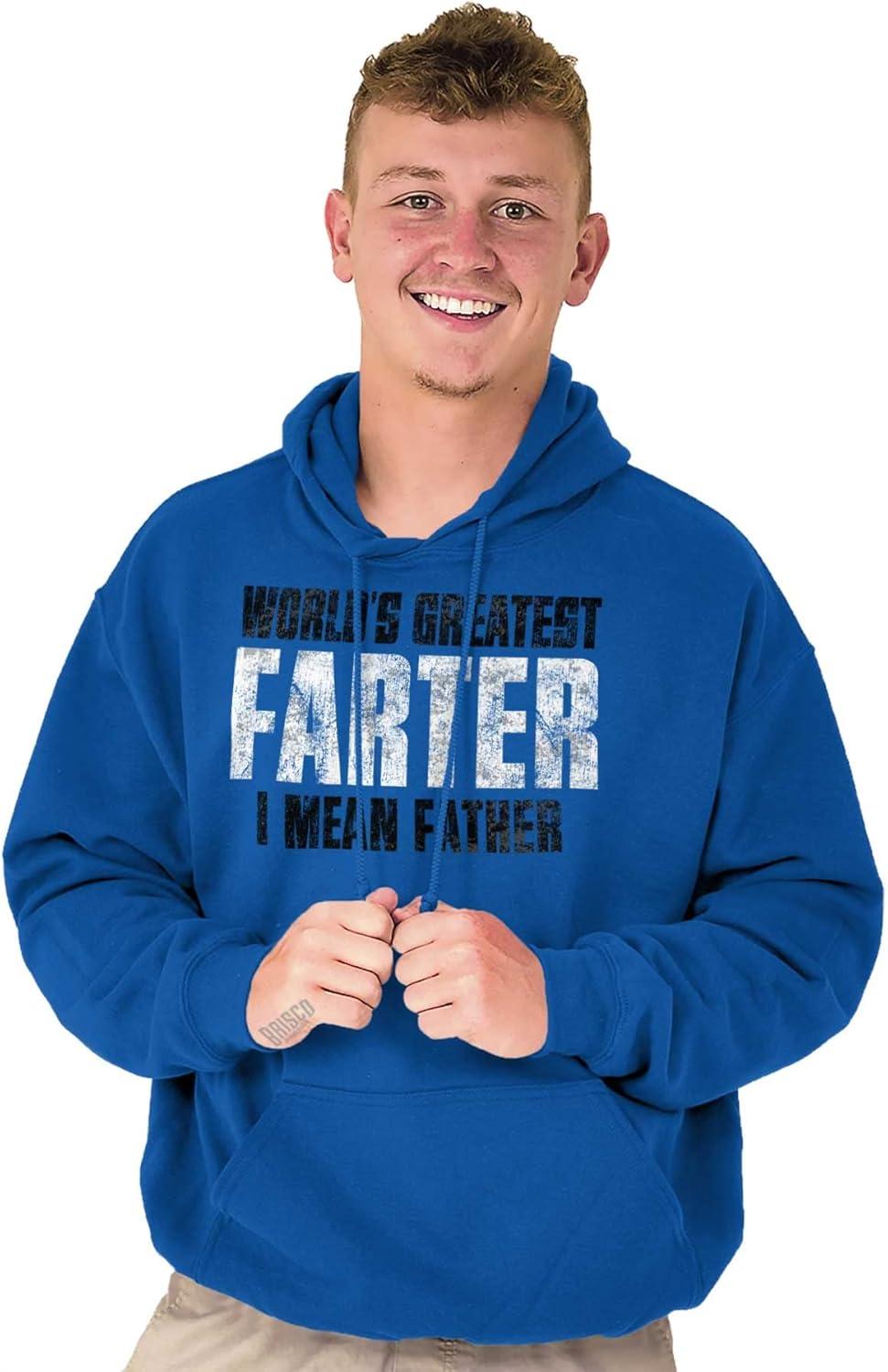 imageBrisco Brands Worlds Greatest Father I Mean Farter Hoodie Hooded Sweatshirt MenRoyal