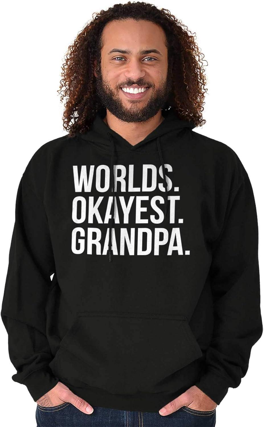 imageBrisco Brands Worlds Okayest Grandpa Funny Hoodie Hooded Sweatshirt MenBlack