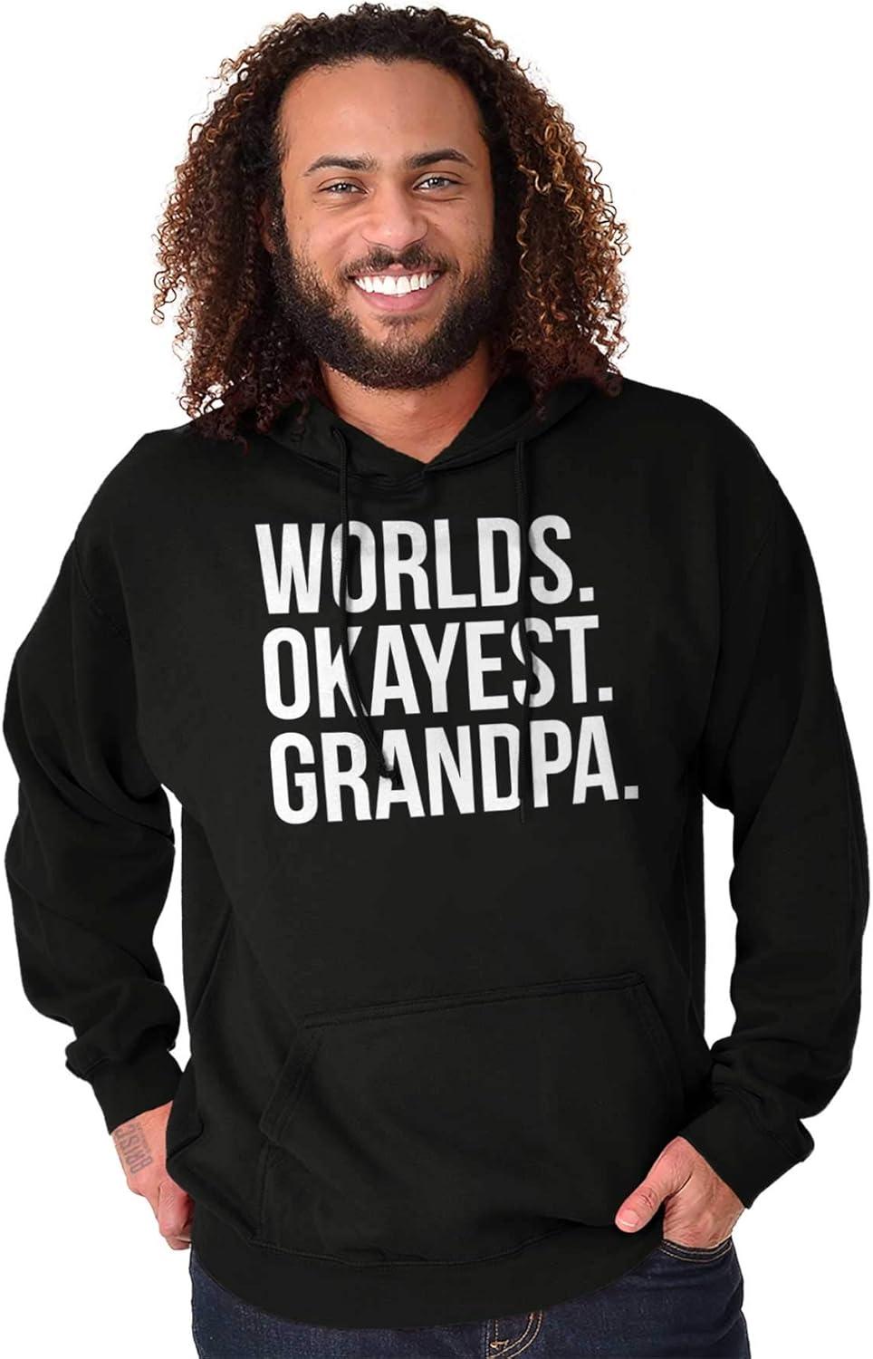 imageBrisco Brands Worlds Okayest Grandpa Funny Hoodie Hooded Sweatshirt MenBlack
