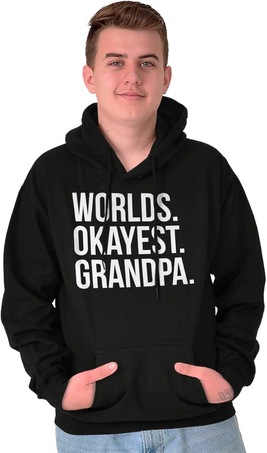 imageBrisco Brands Worlds Okayest Grandpa Funny Hoodie Hooded Sweatshirt MenBlack