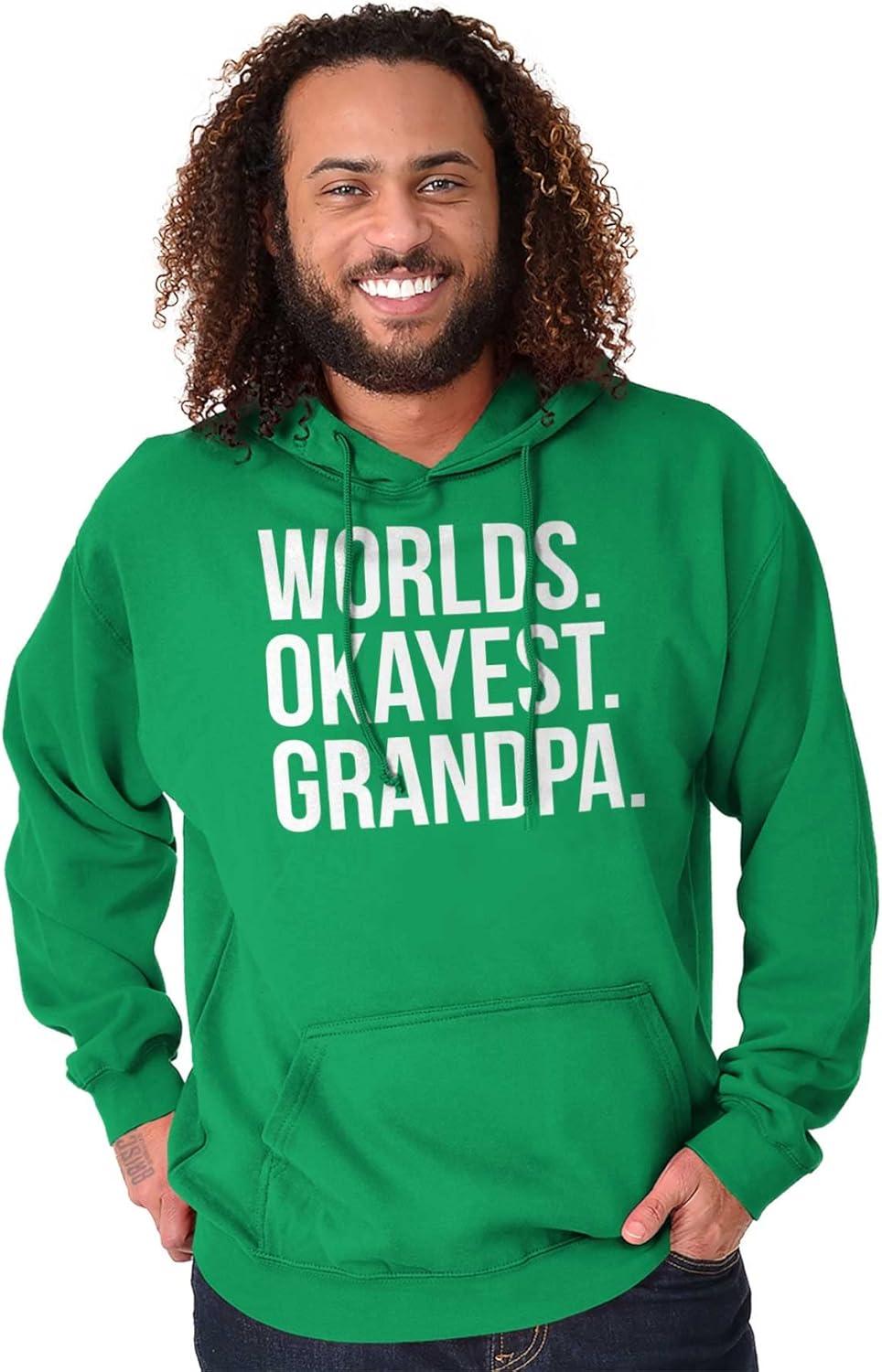 imageBrisco Brands Worlds Okayest Grandpa Funny Hoodie Hooded Sweatshirt MenIrish Green
