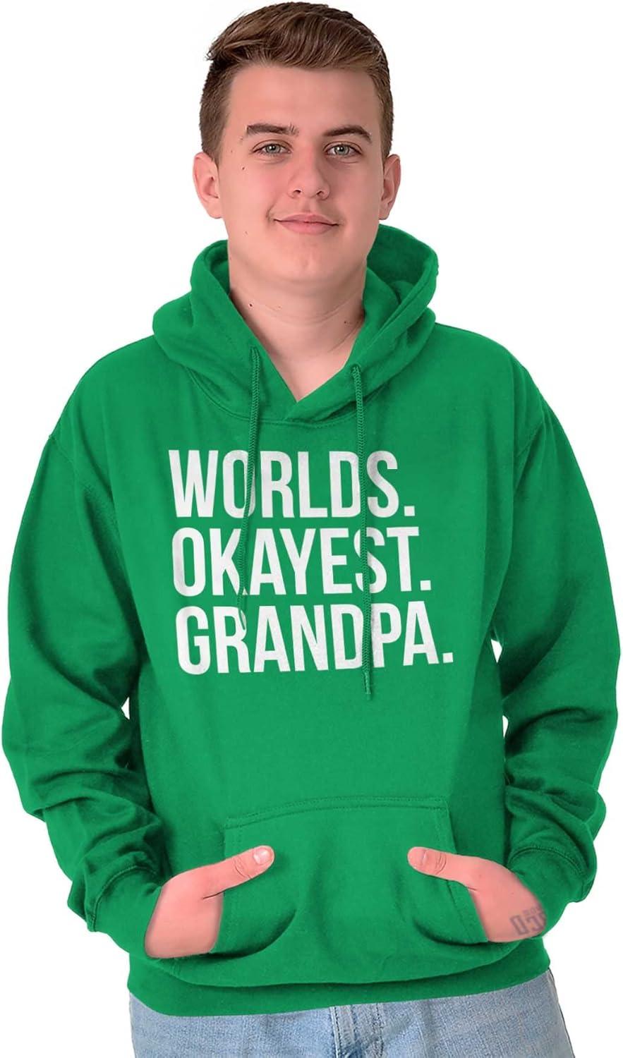 imageBrisco Brands Worlds Okayest Grandpa Funny Hoodie Hooded Sweatshirt MenIrish Green