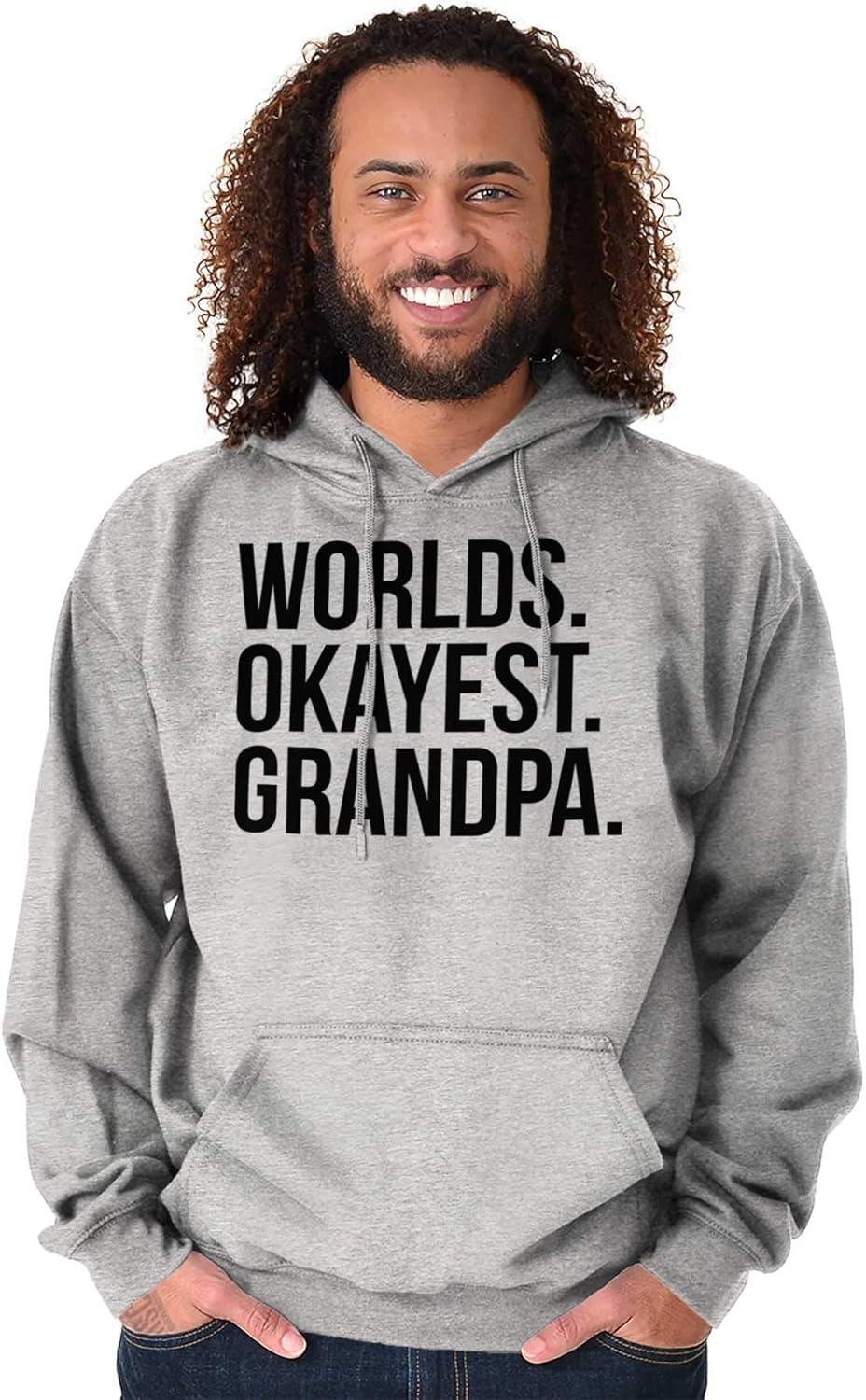imageBrisco Brands Worlds Okayest Grandpa Funny Hoodie Hooded Sweatshirt MenSport Grey