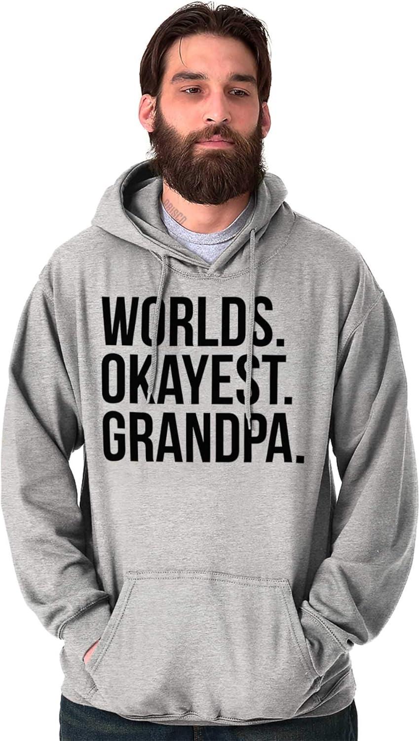 imageBrisco Brands Worlds Okayest Grandpa Funny Hoodie Hooded Sweatshirt MenSport Grey