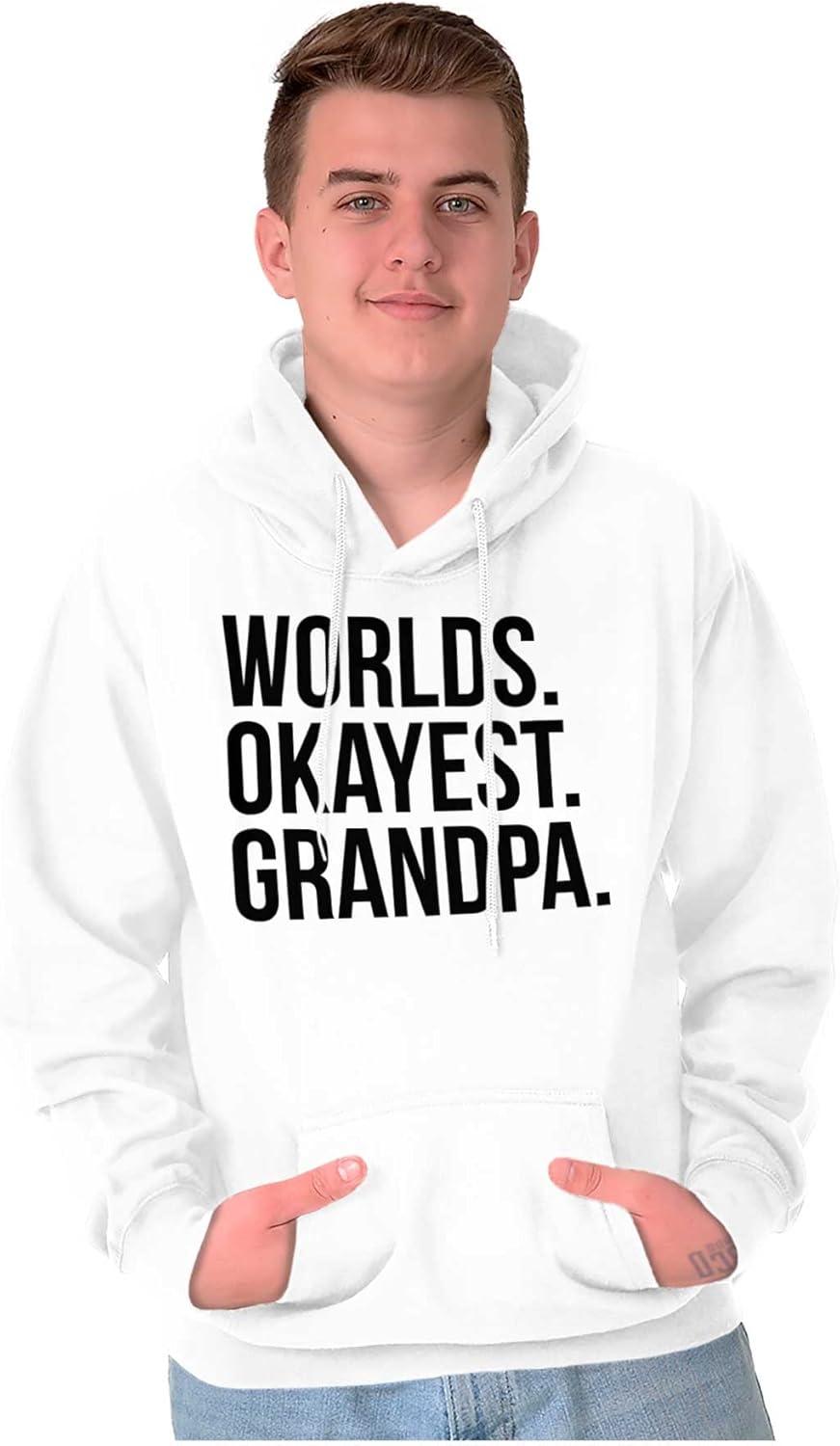 imageBrisco Brands Worlds Okayest Grandpa Funny Hoodie Hooded Sweatshirt MenWhite