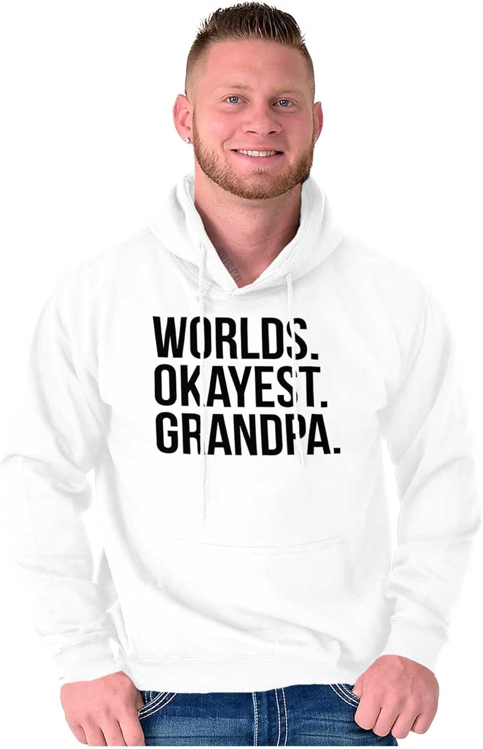 imageBrisco Brands Worlds Okayest Grandpa Funny Hoodie Hooded Sweatshirt MenWhite