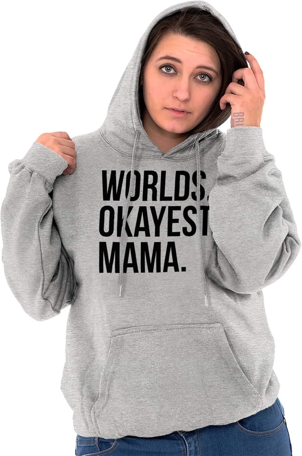 imageBrisco Brands Worlds Okayest Mama Mothers Day Mom Hoodie Sweatshirt WomenSport Grey