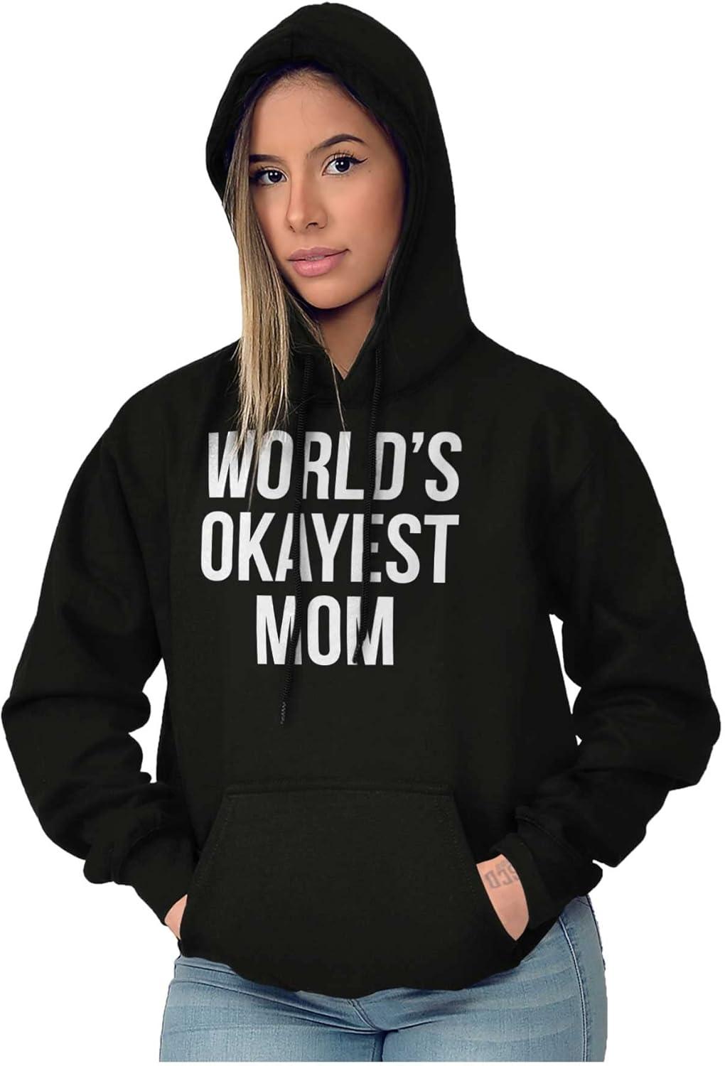 imageBrisco Brands Worlds Okayest Mom Hilarious Mothers Hoodie Sweatshirt WomenBlack