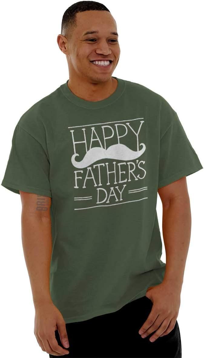 imageClassic Teaze Happy Fathers Day Dad Mustache Mens Graphic T Shirt TeesMilitary Green