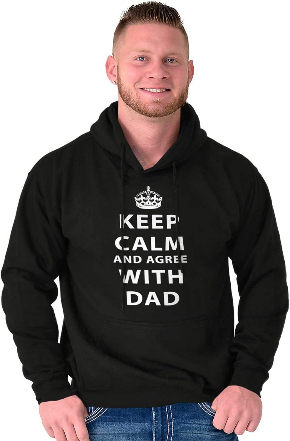 imageClassic Teaze Keep Calm And Agree With Dad Crown Hoodie Hooded Sweatshirt MenBlack