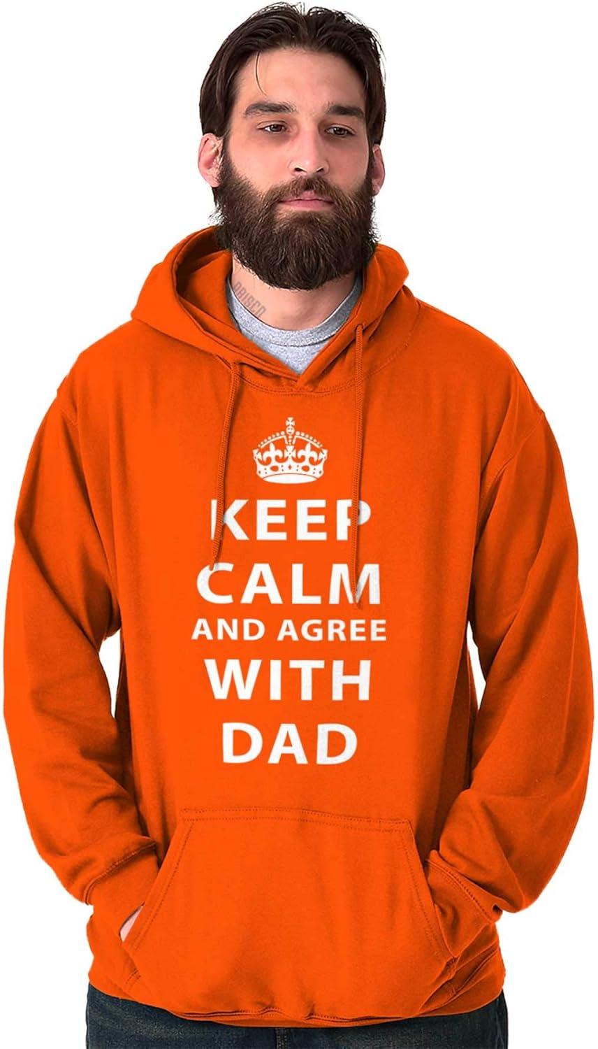 imageClassic Teaze Keep Calm And Agree With Dad Crown Hoodie Hooded Sweatshirt MenOrange