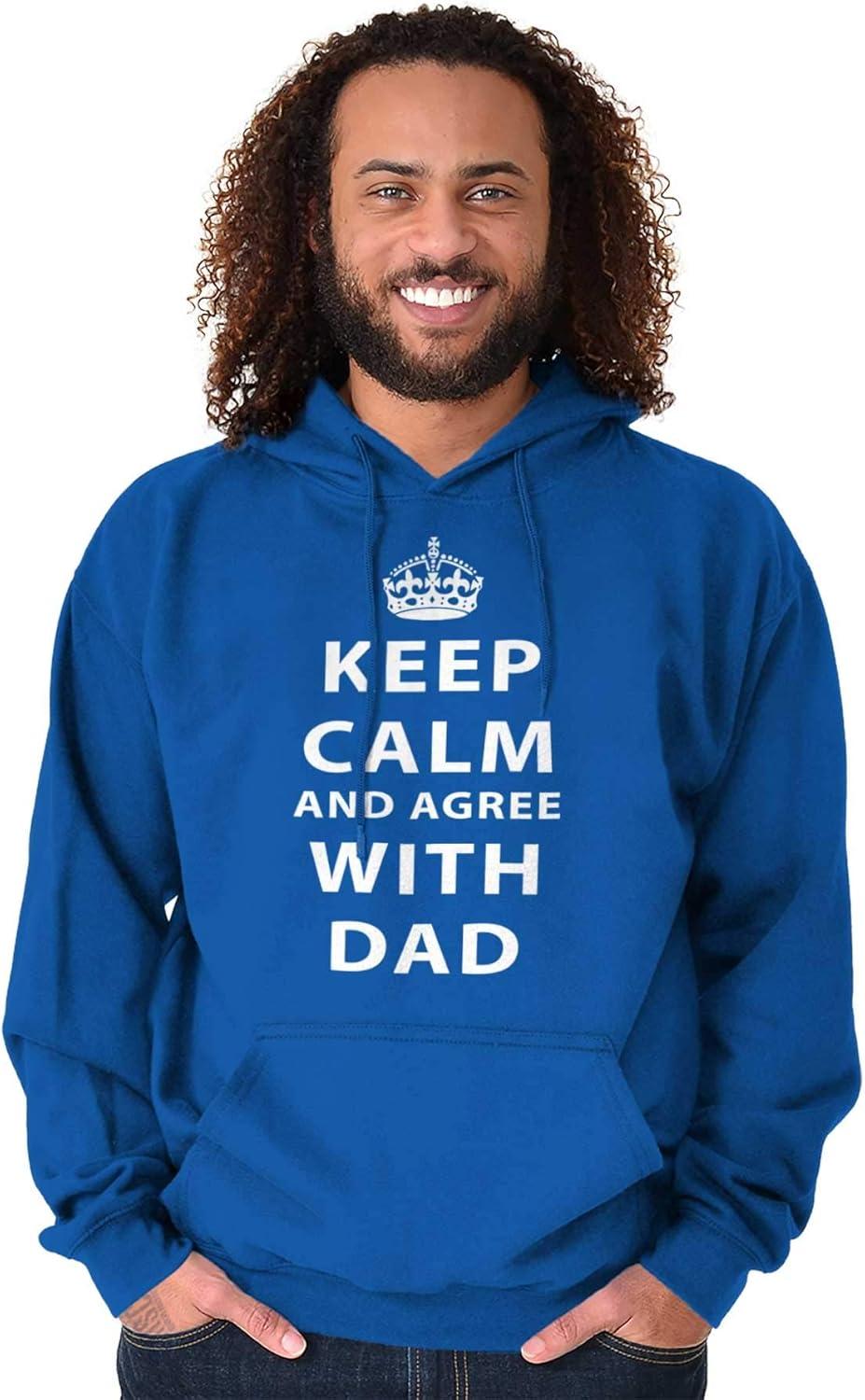 imageClassic Teaze Keep Calm And Agree With Dad Crown Hoodie Hooded Sweatshirt MenRoyal