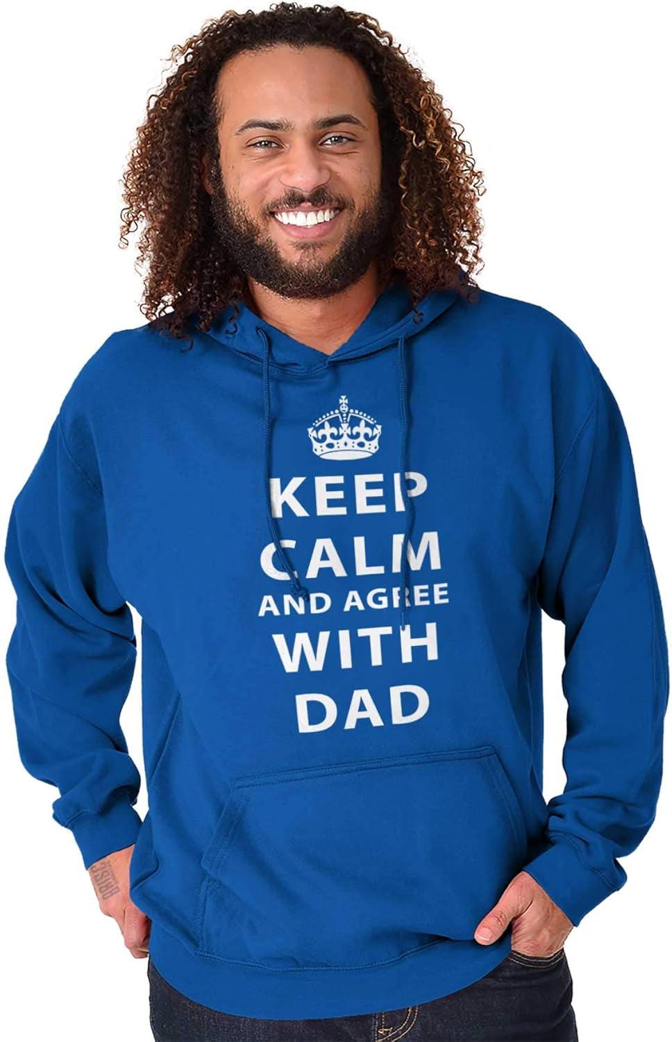 imageClassic Teaze Keep Calm And Agree With Dad Crown Hoodie Hooded Sweatshirt MenRoyal