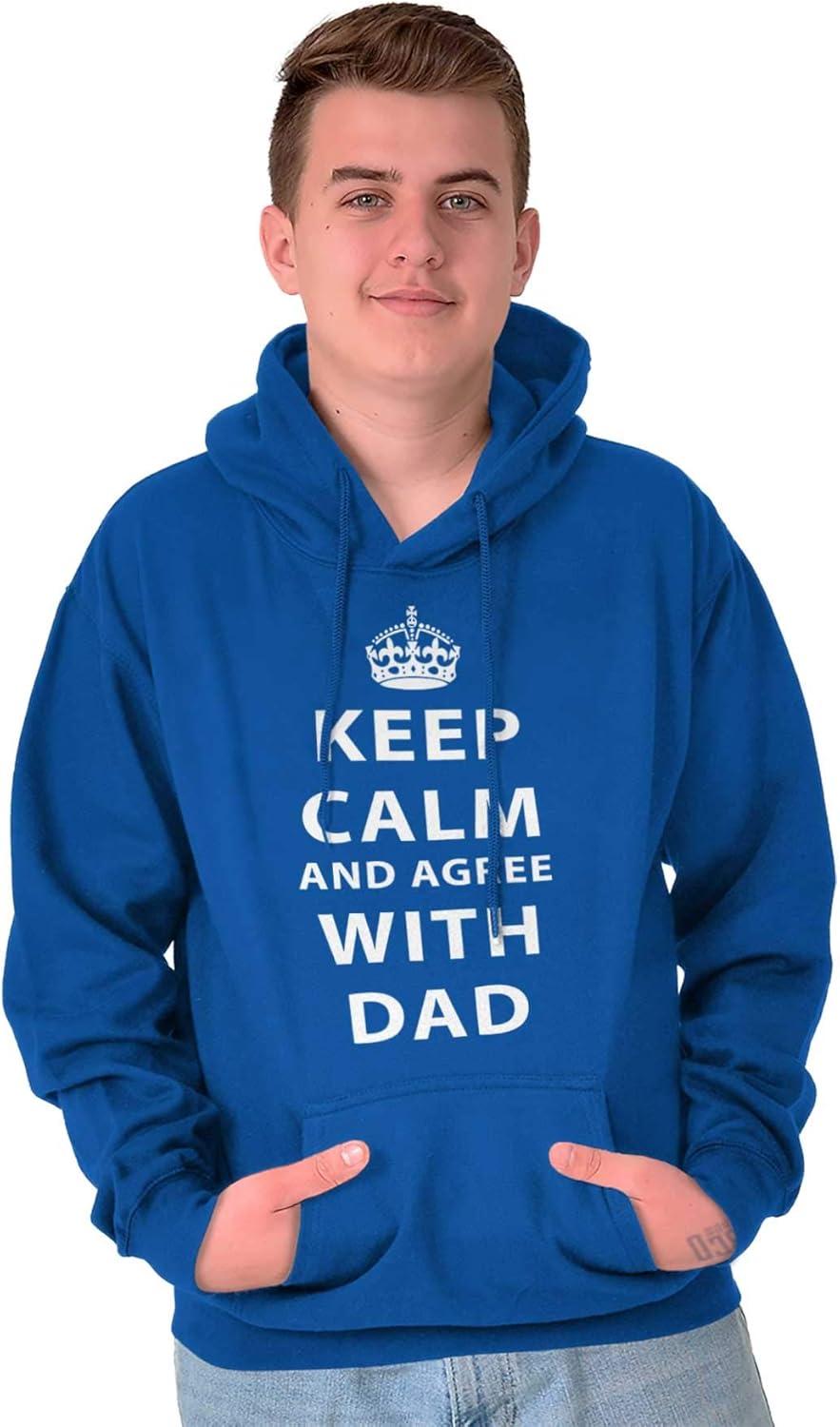 imageClassic Teaze Keep Calm And Agree With Dad Crown Hoodie Hooded Sweatshirt MenRoyal