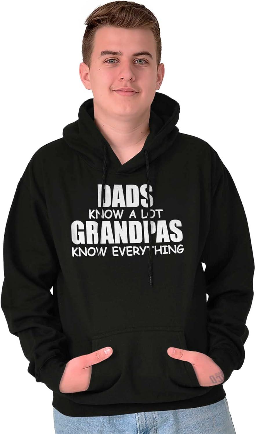 imageDad Knows A lot Grandpa Everything Hoodie Hooded Sweatshirt MenBlack
