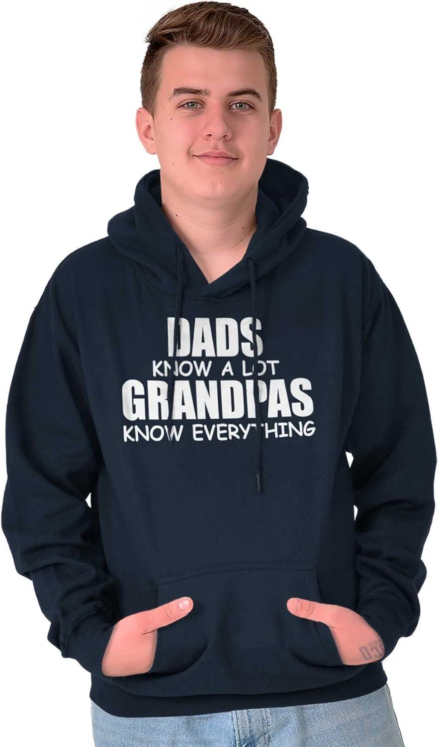 imageDad Knows A lot Grandpa Everything Hoodie Hooded Sweatshirt MenNavy
