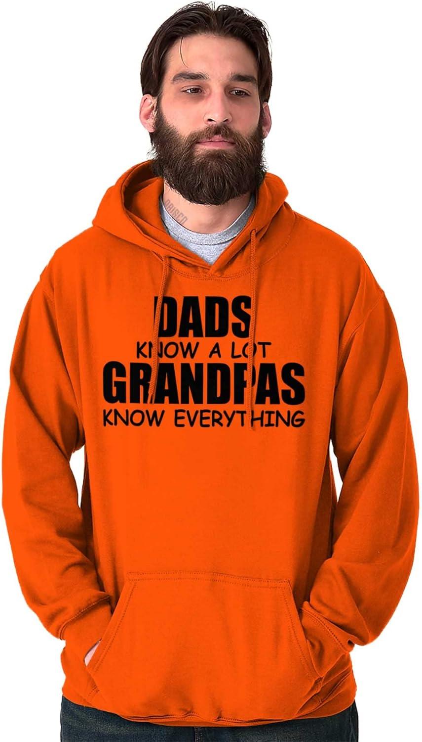 imageDad Knows A lot Grandpa Everything Hoodie Hooded Sweatshirt MenOrange