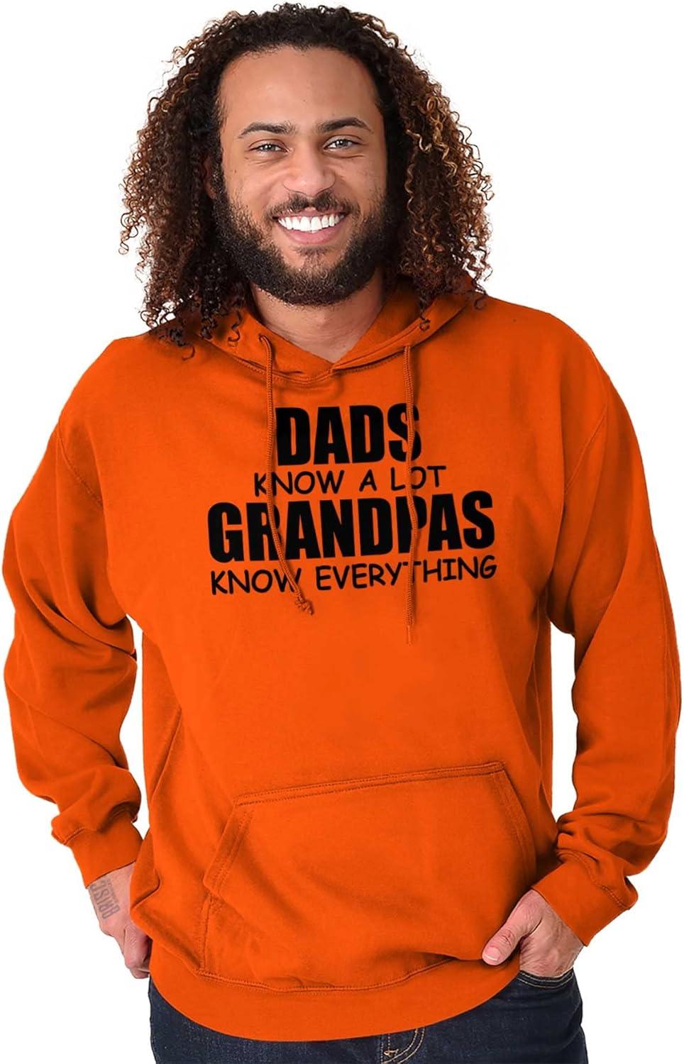imageDad Knows A lot Grandpa Everything Hoodie Hooded Sweatshirt MenOrange