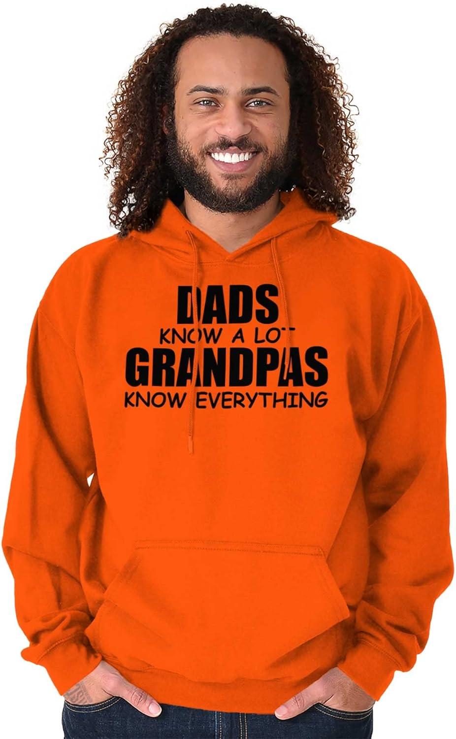 imageDad Knows A lot Grandpa Everything Hoodie Hooded Sweatshirt MenOrange