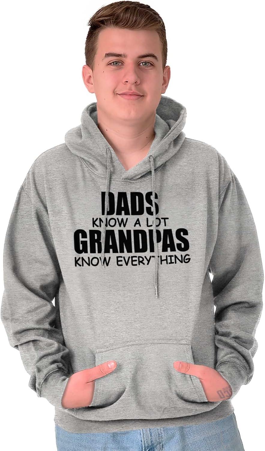 imageDad Knows A lot Grandpa Everything Hoodie Hooded Sweatshirt MenSport Grey