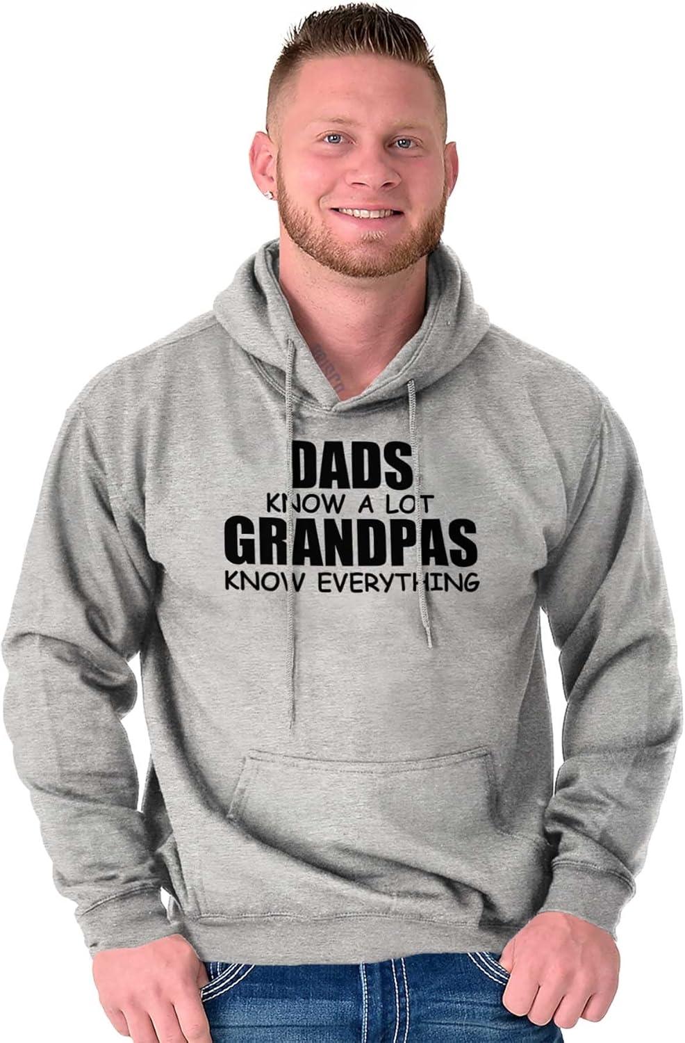 imageDad Knows A lot Grandpa Everything Hoodie Hooded Sweatshirt MenSport Grey