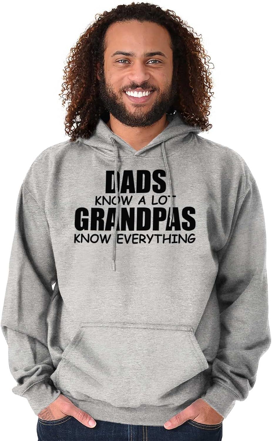 imageDad Knows A lot Grandpa Everything Hoodie Hooded Sweatshirt MenSport Grey
