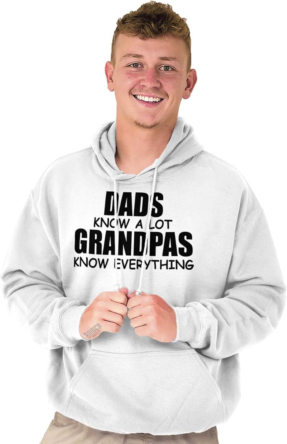 imageDad Knows A lot Grandpa Everything Hoodie Hooded Sweatshirt MenWhite
