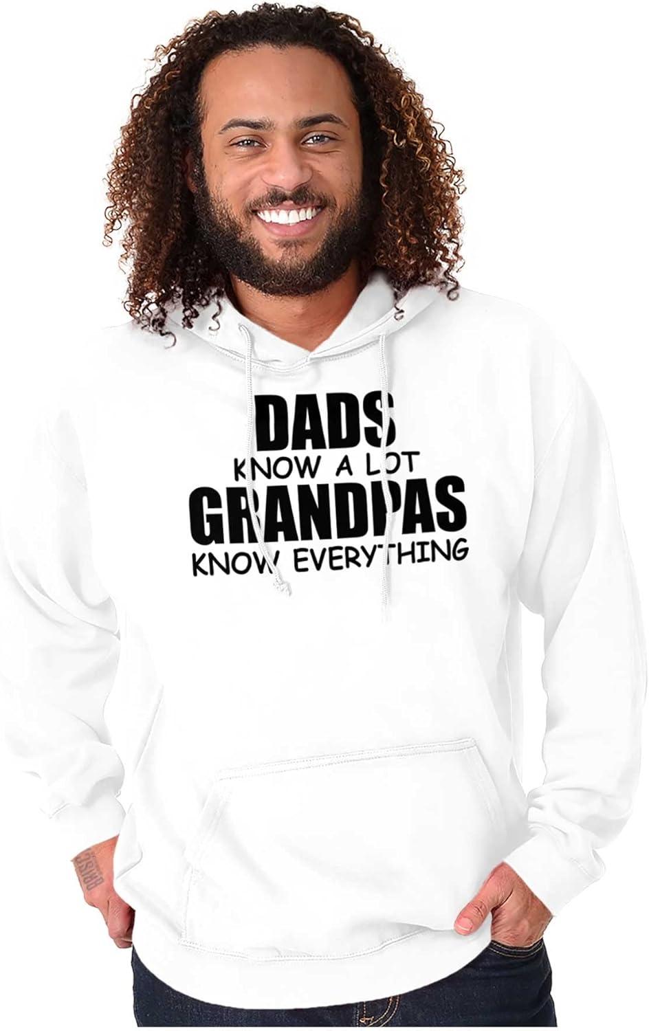 imageDad Knows A lot Grandpa Everything Hoodie Hooded Sweatshirt MenWhite