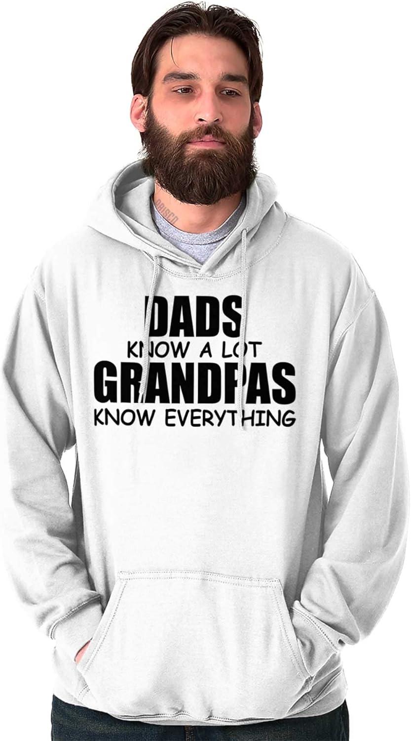 imageDad Knows A lot Grandpa Everything Hoodie Hooded Sweatshirt MenWhite