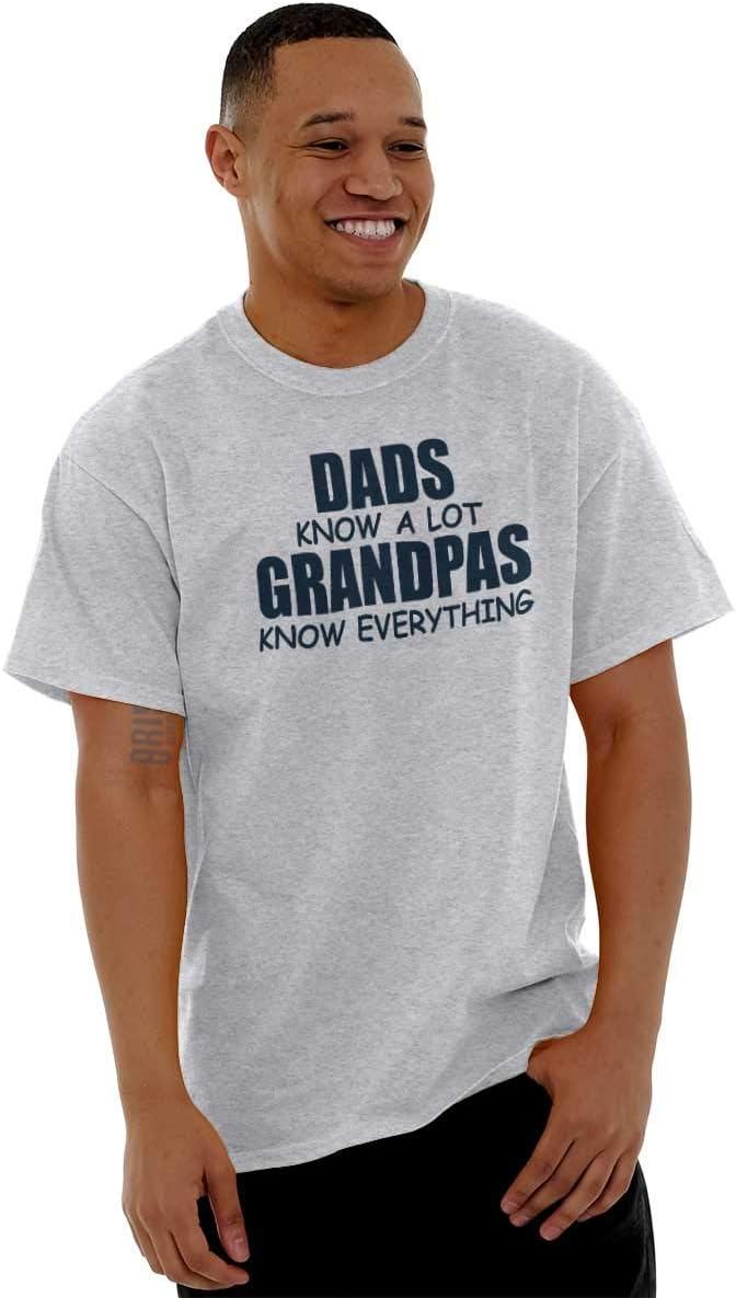 imageDad Knows A lot Grandpa Everything Mens Graphic T Shirt TeesAsh Grey