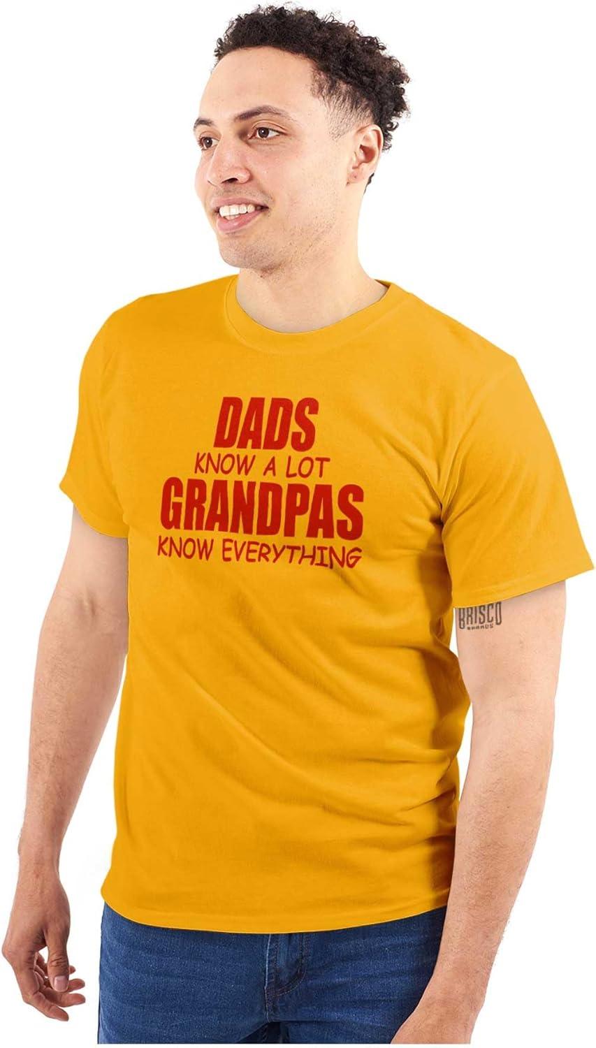 imageDad Knows A lot Grandpa Everything Mens Graphic T Shirt TeesGold