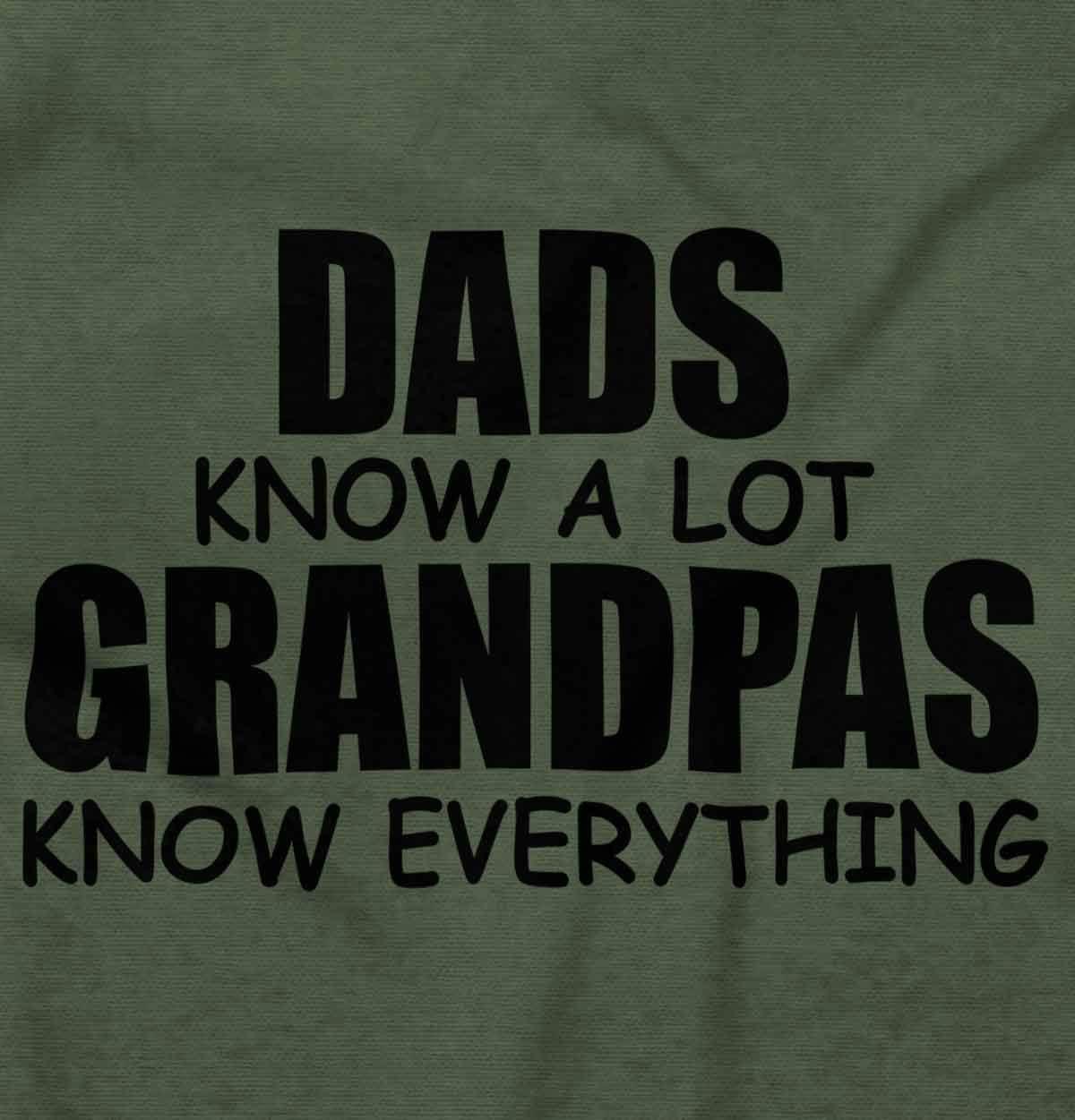 imageDad Knows A lot Grandpa Everything Mens Graphic T Shirt TeesMilitary Green